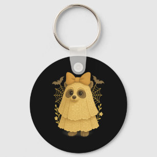 Hugvyn Halloween Lace Ghost Raccoon Feral Cute Gho Keychain