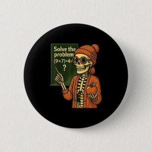 Hugvyn Halloween Skeleton Six Seven 67 Meme Pemdas 2 Inch Round Button