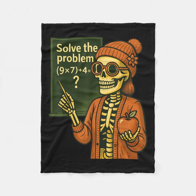 Hugvyn Halloween Skeleton Six Seven 67 Meme Pemdas Fleece Blanket (Front)