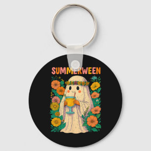 Hugvyn Halloween Summerween Retro Ghost Beach Spoo Keychain