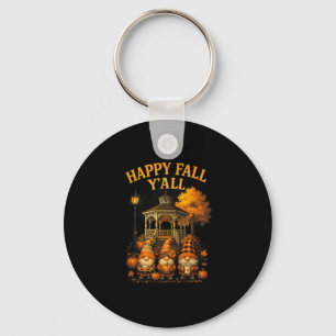 Hugvyn Happy Fall Y'all Gnome Pumpkin Autumn Thank Keychain