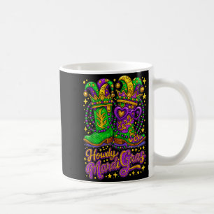 Hugvyn Howdy Mardi Gras Western Boot Cowgirl Louis Coffee Mug