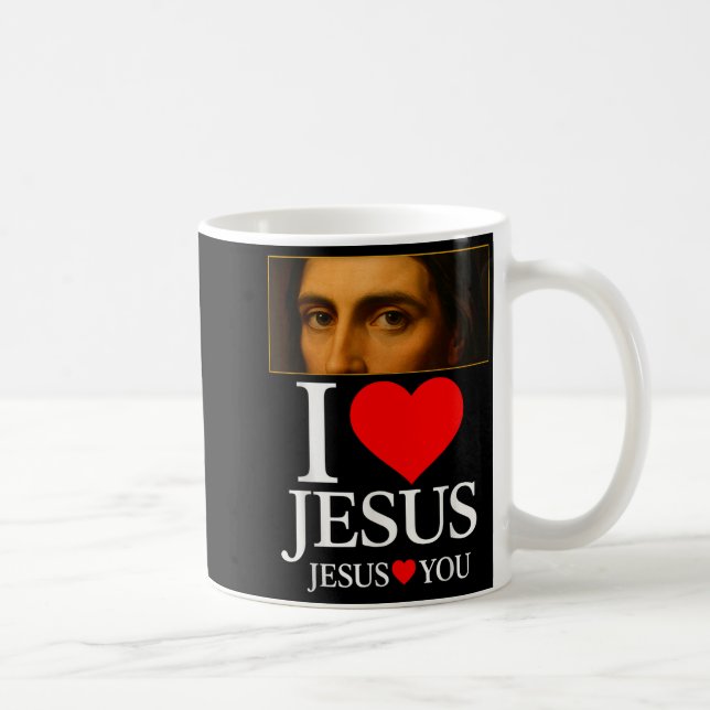 Hugvyn I Love Jesus I Heart Jesus Faith American C Coffee Mug (Right)