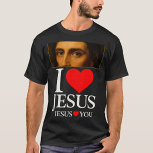 Hugvyn I Love Jesus I Heart Jesus Faith American C T-Shirt