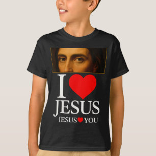 Hugvyn I Love Jesus I Heart Jesus Faith American C T-Shirt