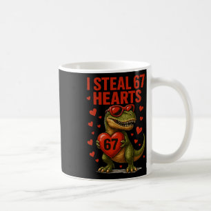 Hugvyn I Steal 67 Hearts Valentine Dinosaur Six Se Coffee Mug