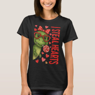 Hugvyn I Steal Hearts Boys T Rex Valentine Dinosau T-Shirt