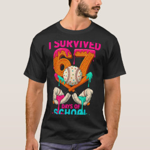 Hugvyn I Survived 67 Days Of School Ice Cream Six T-Shirt