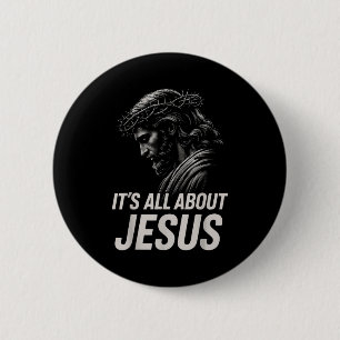 Hugvyn Its All About Jesus Christian Faith Patriot 2 Inch Round Button