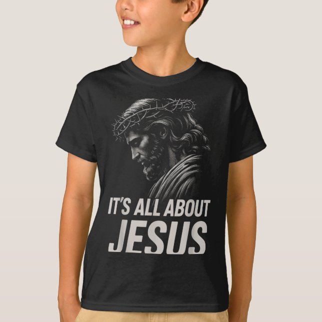Hugvyn Its All About Jesus Christian Faith Patriot T-Shirt (Front)