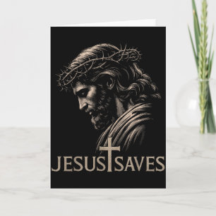 Hugvyn Jesus Saves Minimalist Christian Faith Cros Card