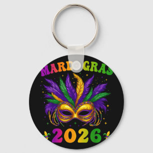 HUGvyn Mardi Gras 2026 Mask Colourful Beads New Keychain
