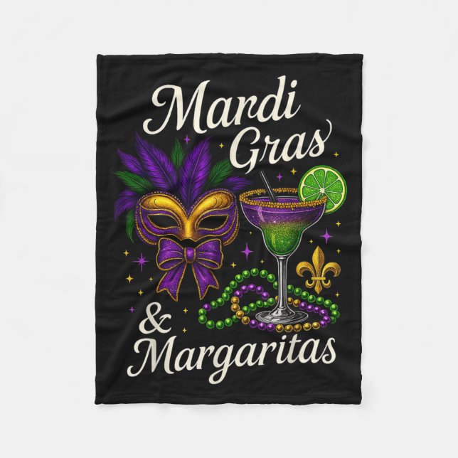 Hugvyn Mardi Gras And Margaritas Louisiana New Orl Fleece Blanket (Front)