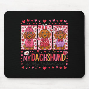Hugvyn My Dachshund Is My Valentine Dog Mom Coquet Mouse Pad