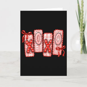 Hugvyn Preppy Xoxo Valentine Pink Coquette Bow Gir Card