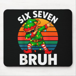 Hugvyn Six Seven 6 7 Meme Dabbing Elf Merry Christ Mouse Pad