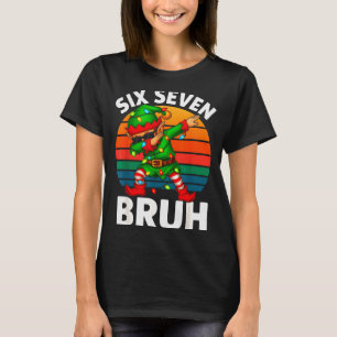 Hugvyn Six Seven 6 7 Meme Dabbing Elf Merry Christ T-Shirt
