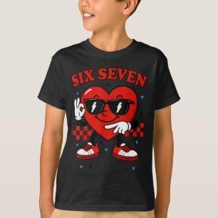 Hugvyn Six Seven Heart 6 7 Meme Boy Girl Funny Val T-Shirt