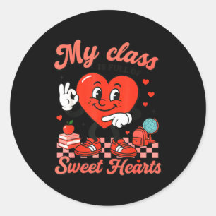 Hugvyn Six Seven Heart 6 7 My Cl Is Full Sweethear Classic Round Sticker