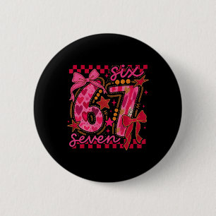 Hugvyn Six Seven Valentine 6 7 Meme Checkered Coqu 2 Inch Round Button