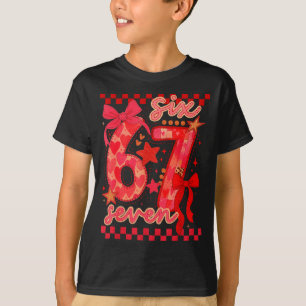 Hugvyn Six Seven Valentine 6 7 Meme Checkered Coqu T-Shirt