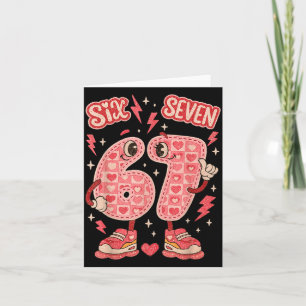 Hugvyn Six Seven Valentine Love 67 Preppy Coquette Card
