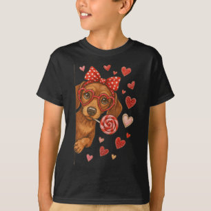 Hugvyn Valentine Dachshund Mama Cute Puppy Dog Mom T-Shirt