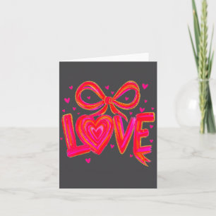 Hugvyn Valentine's Day Love Preppy Coquette Bow Xo Card