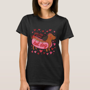 Hugvyn You Are One Hot Dog Valentine Dachshund Mam T-Shirt