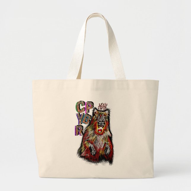 "HUH" CAPYBARA LARGE TOTE BAG (Front)