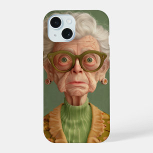 Huh? Grandma Portrait iPhone 15 Case