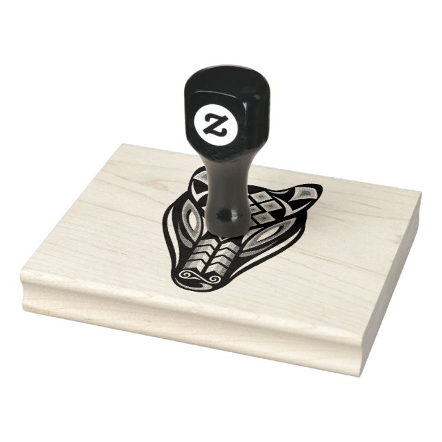 Huichol Bear Mask Rubber Stamp (Stamp)