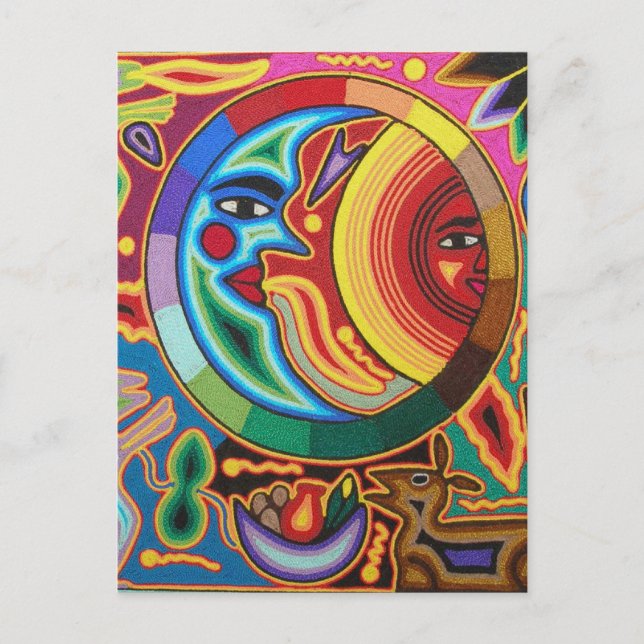 Huichol String Art from Mexico Postcard (Front)