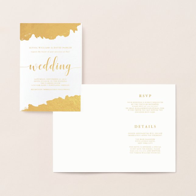 Huile Abstraite moderne | Faire-part de mariage (Affichage)