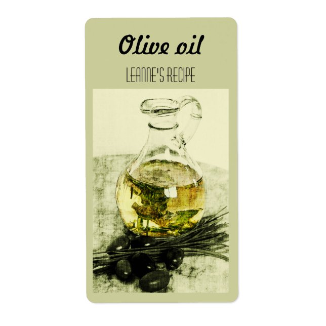 Huile d'olive et étiquette de ciboulette (Devant)