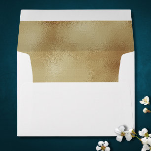Huile d'or Faux blanc solide Formal Enveloppe 5x7