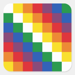 Huipala/Wipala Flag. Andean Qulla Suyu. Bolivia Square Sticker