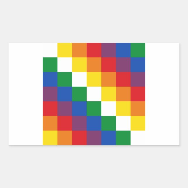 Huipala/Wipala Flag. Andean Qulla Suyu. Bolivia Sticker (Front)