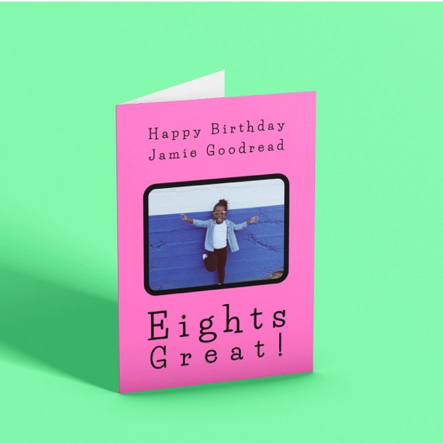 Huit Super ! Carte Enfants Photo Anniversaire (Créateur téléchargé)