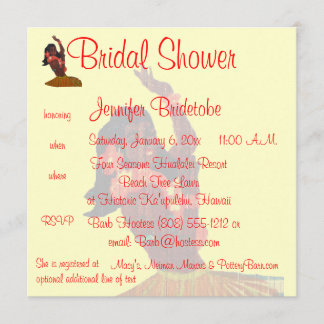 Hula Aloha Luau Bridal Shower Invitation