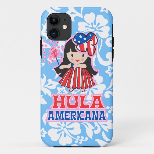 Hula Americana Hula Girl Patriotic iPhone 5 Case (Back)