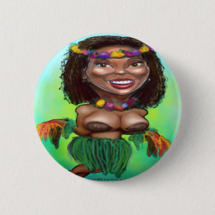 Hula Dancer 2 Inch Round Button