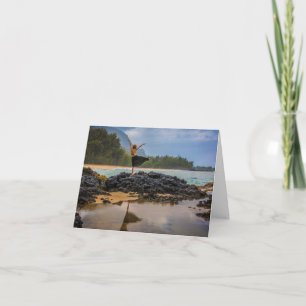 Hula Dancer at Lumaha'i Beach, Kauai, Hawaii Note Card