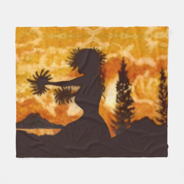 Hula Dancer  Fleece Blanket (Front (Horizontal))