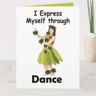 Hula Dancer Girl Expressing Herself Through Dance Card