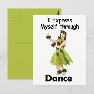 Hula Dancer Girl Expressing Herself Through Dance Postcard