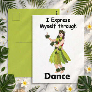 Hula Dancer Girl Expressing Herself Through Dance Postcard