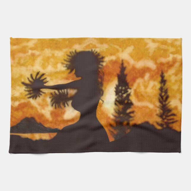 Hula Dancer  Kitchen Towel (Horizontal)