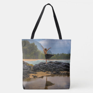 Hula Dancer Lumaha'i Beach, Hawaiian Beach Bag