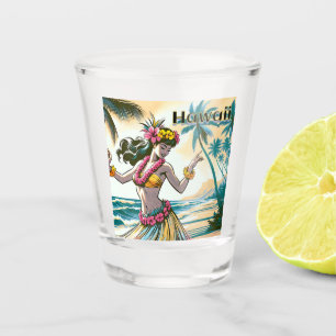 Hula Dancer on the Hawaii Shot Glass